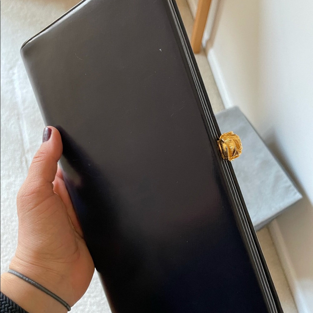 Bienen-Davis Leather Black Clutch